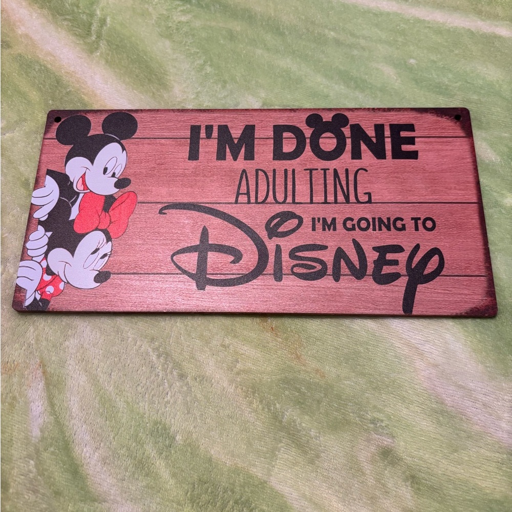 Disney Mickey and Minnie Wooden Sign - Red and Black